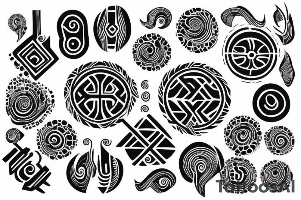 Three brush circles overlapping each other tattoo idea