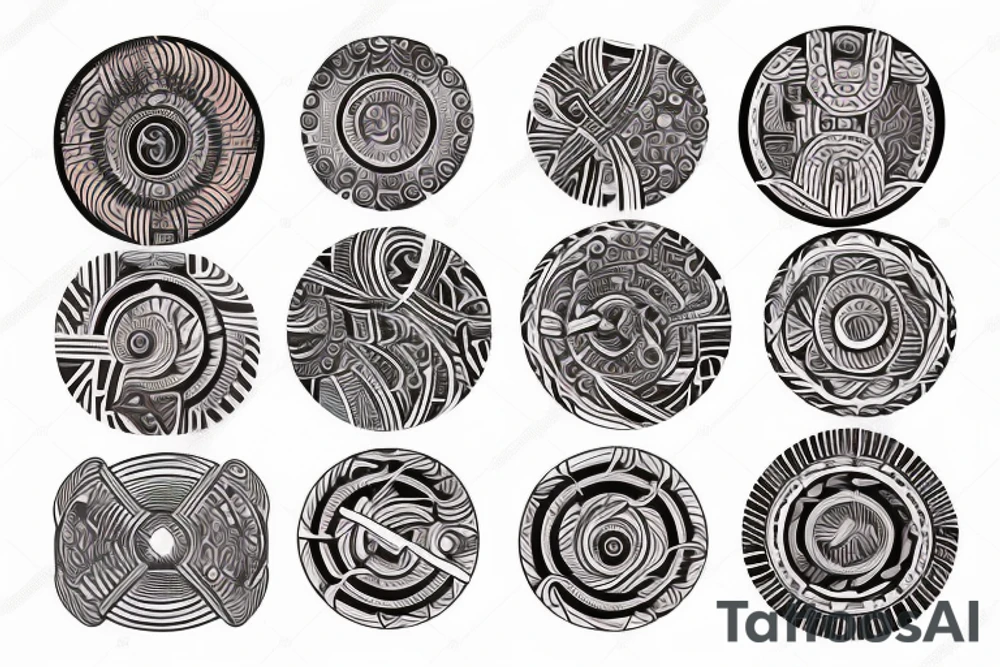 Three brush circles overlapping each other tattoo idea
