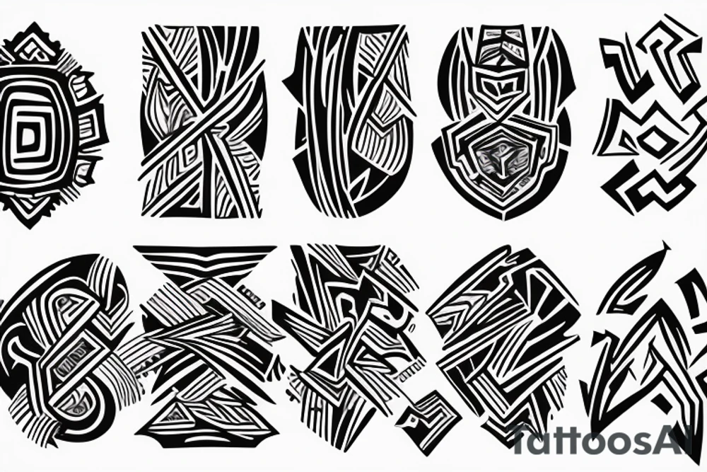 Three parallel brush line strokes crossing each other tattoo idea