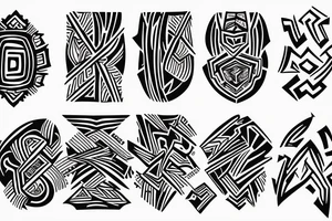 Three parallel brush line strokes crossing each other tattoo idea