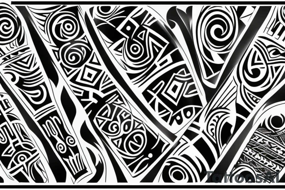 Three parallel brush line strokes crossing each other tattoo idea