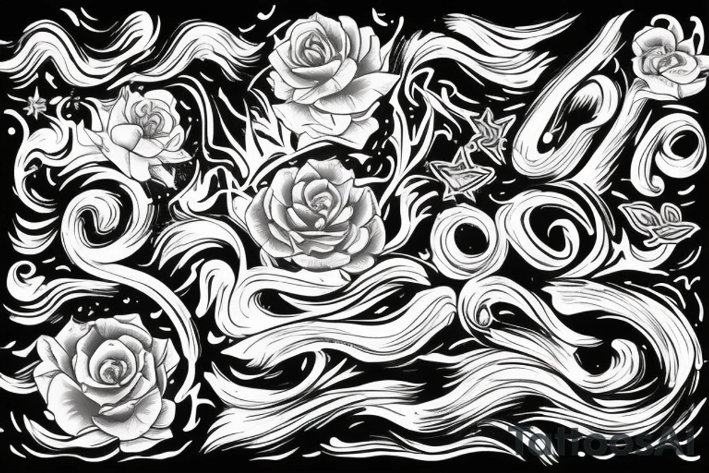 One long brushstroke surrounded by two short brushstrokes tattoo idea