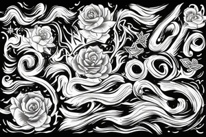 One long brushstroke surrounded by two short brushstrokes tattoo idea