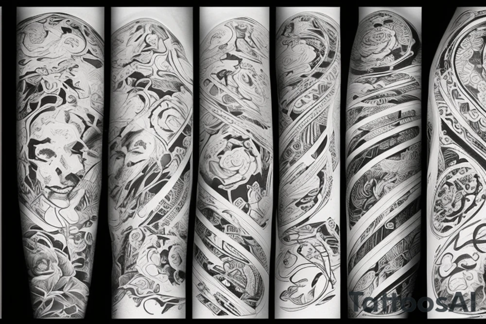One long brushstroke surrounded by two short brushstrokes tattoo idea