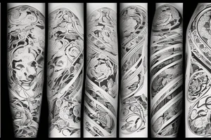 One long brushstroke surrounded by two short brushstrokes tattoo idea