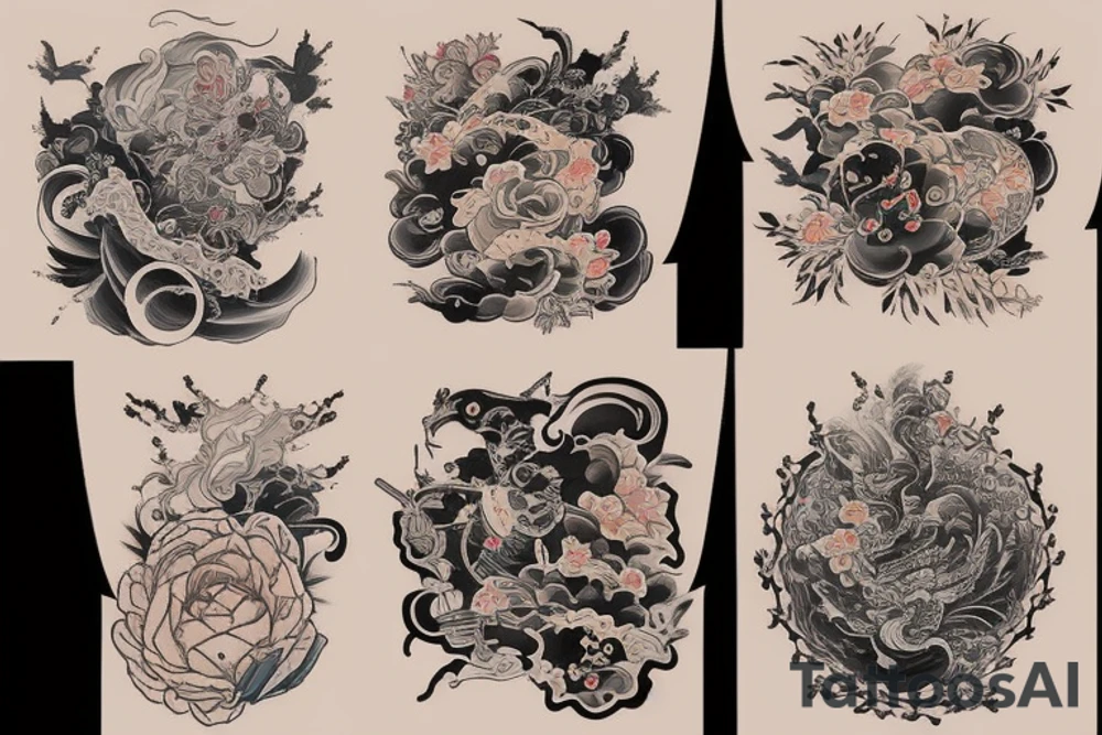One long brushstroke surrounded by two short brushstrokes tattoo idea