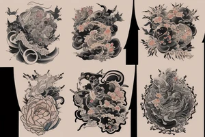 One long brushstroke surrounded by two short brushstrokes tattoo idea