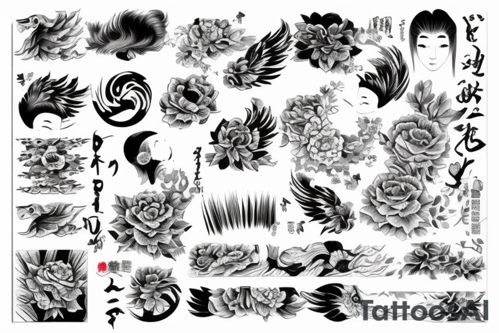 One long brushstroke surrounded by two short brushstrokes tattoo idea