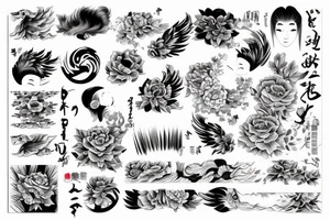 One long brushstroke surrounded by two short brushstrokes tattoo idea