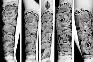 One long brushstroke surrounded by two short brushstrokes tattoo idea