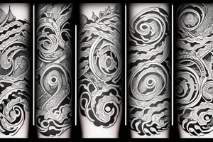 One long brushstroke surrounded by two short brushstrokes tattoo idea