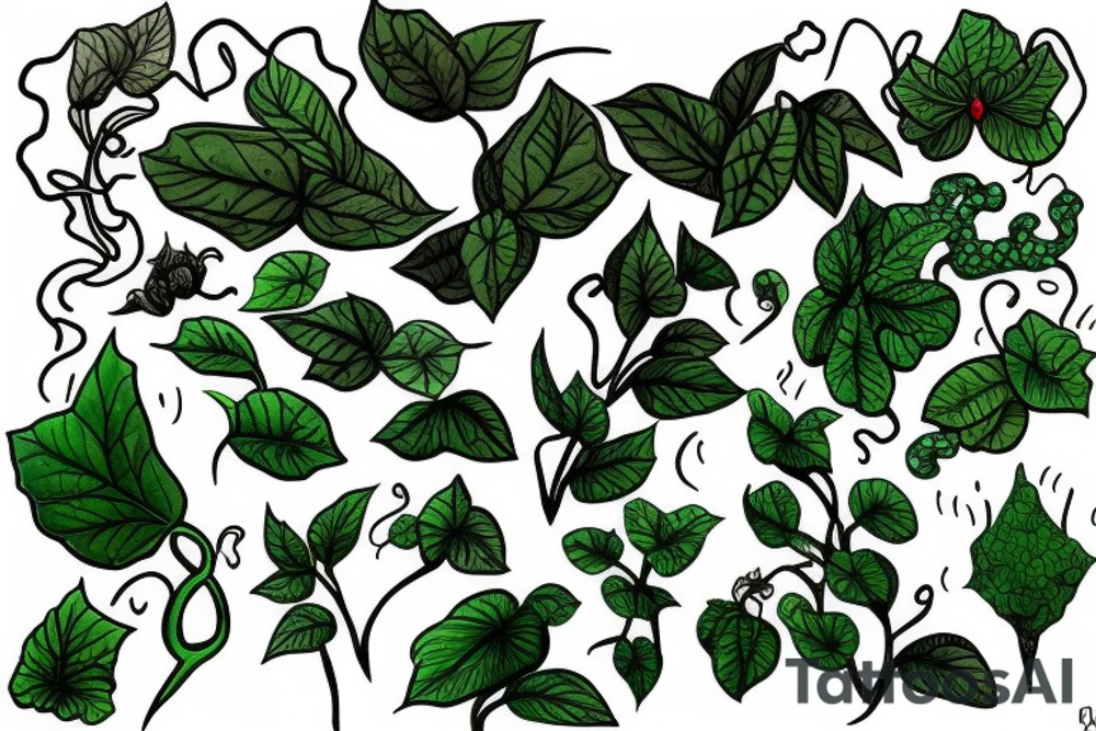 Poison ivy tendril tattoo idea