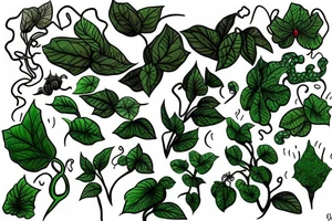 Poison ivy tendril tattoo idea
