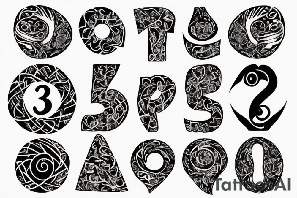 Roman number three tattoo idea
