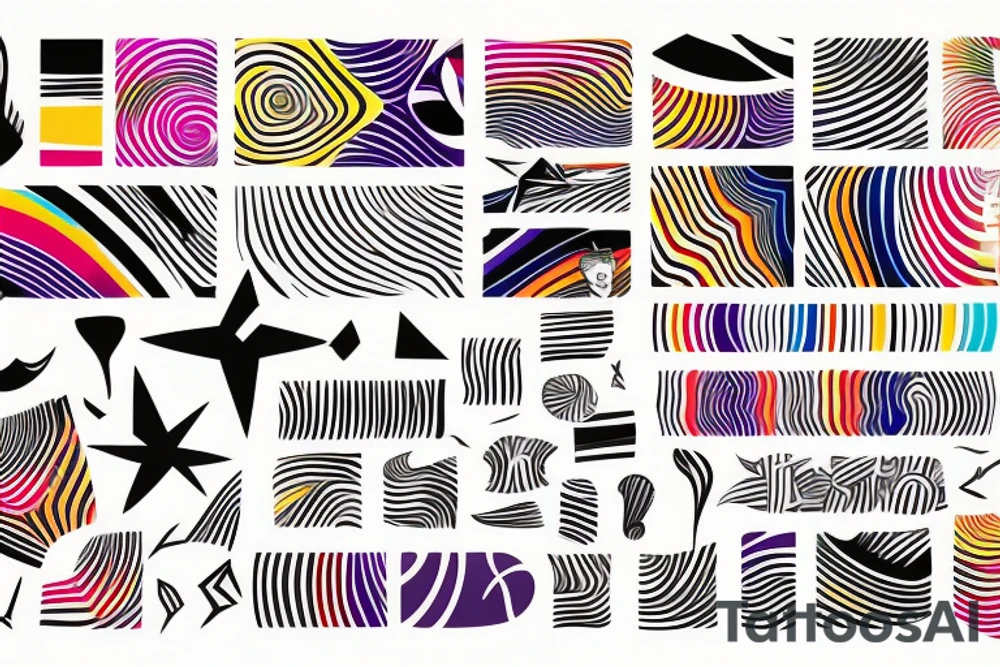 Colorful stripes tattoo idea