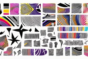 Colorful stripes tattoo idea