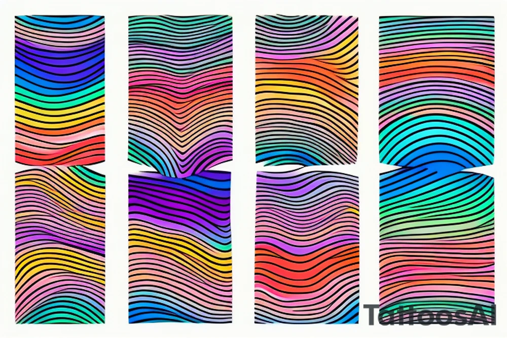 Colorful stripes tattoo idea
