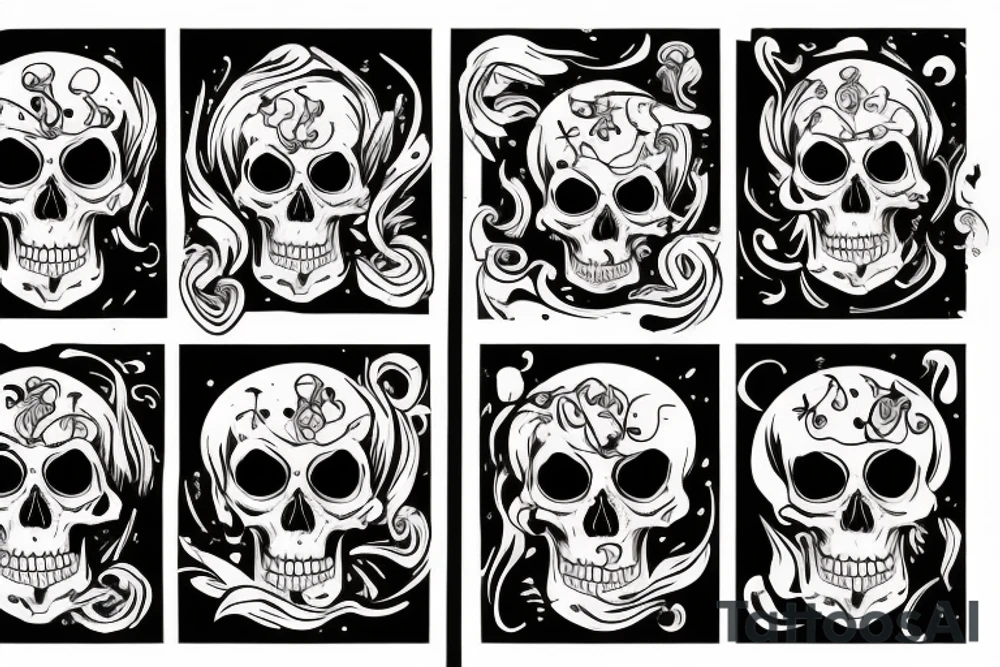 Burning scull tattoo idea