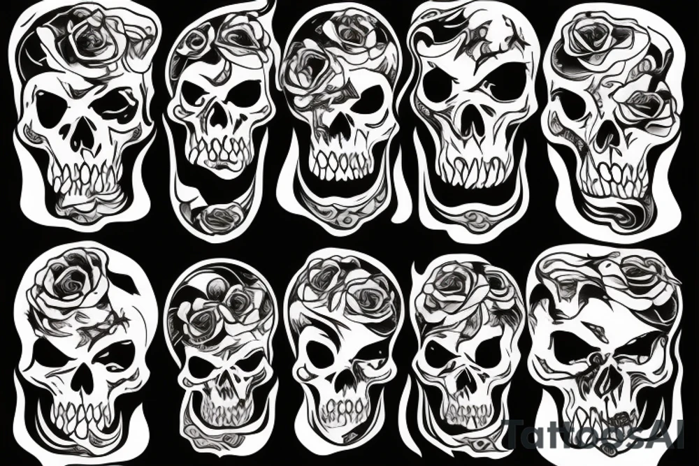 Burning scull tattoo idea