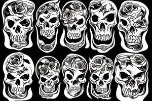 Burning scull tattoo idea