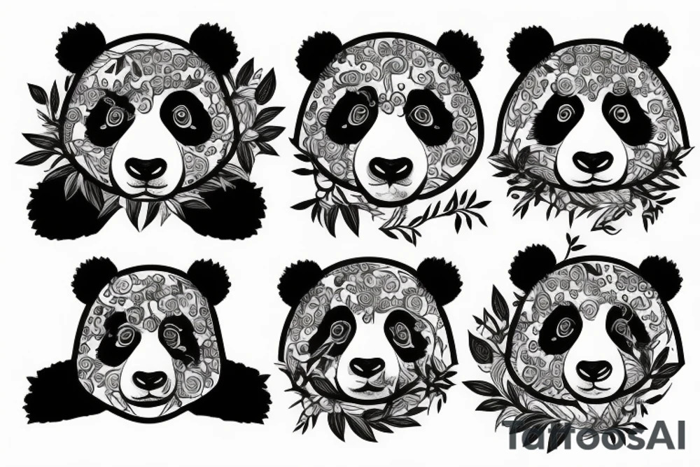 Panda head on fire tattoo idea