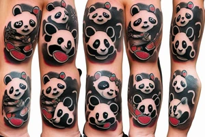 Panda head on fire tattoo idea
