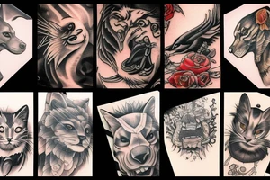 Armed animals tattoo idea