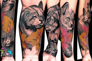 Armed animals tattoo idea