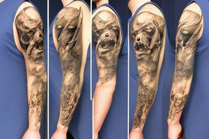 Armed animals tattoo idea