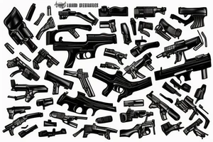 Armed with guns tattoo idea