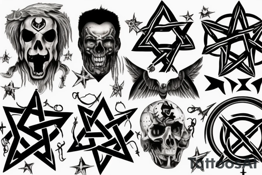 Pentagram and rammstein tattoo idea