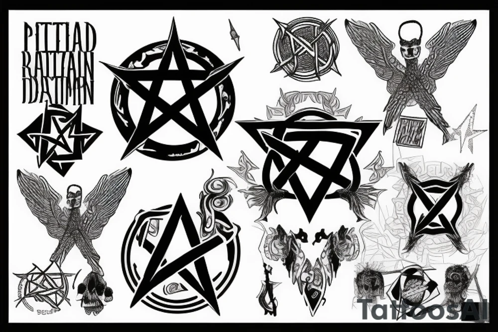 Pentagram and rammstein tattoo idea