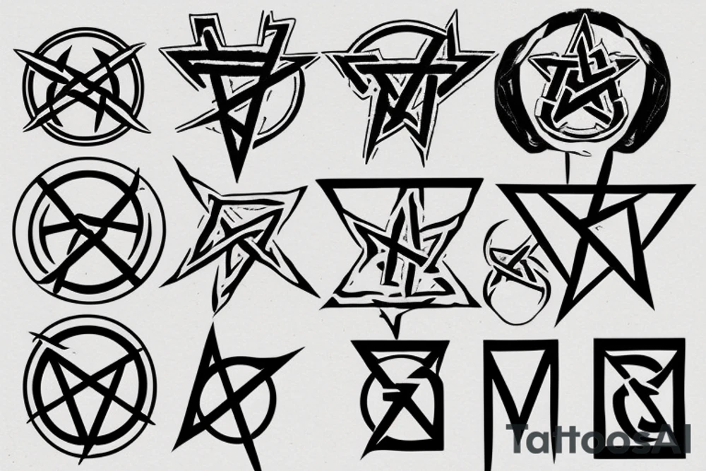 Pentagram and rammstein tattoo idea