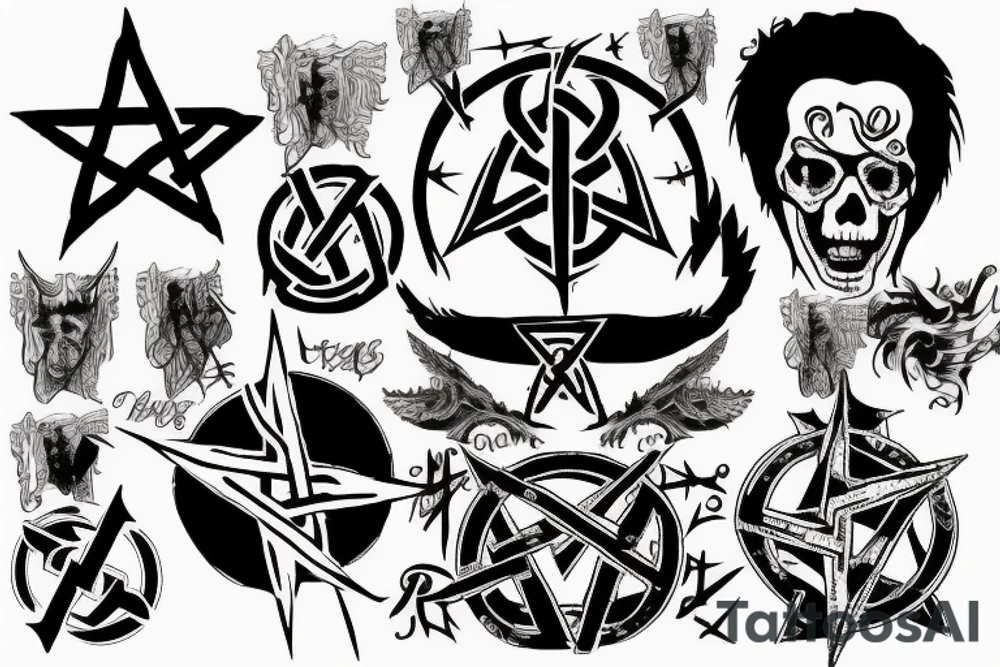 Pentagram and rammstein tattoo idea