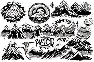 I want something with a mountain and river that represents God is peace tattoo idea