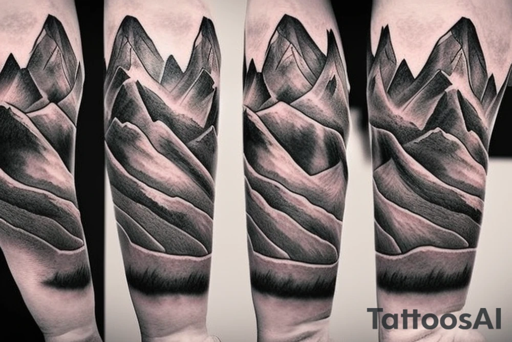 I want something with a mountain and river that represents God is peace tattoo idea