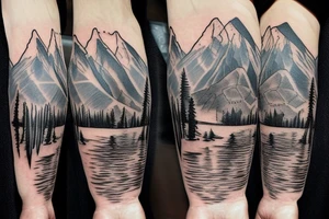 Mountain with river to show peace in my life tattoo idea