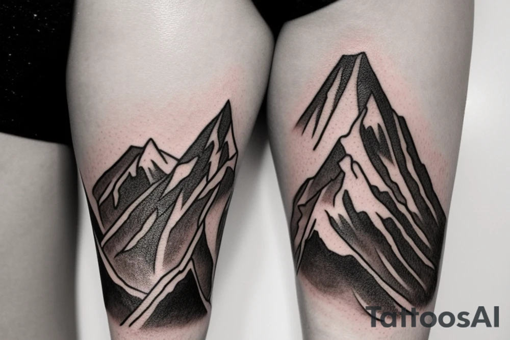 Mountain with river to show peace in my life tattoo idea