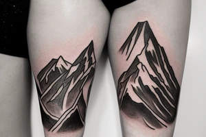 Mountain with river to show peace in my life tattoo idea