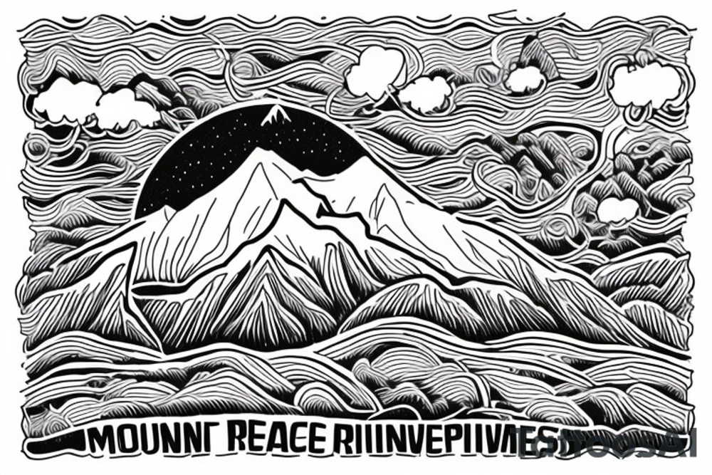 Mountain with river to show peace in my life tattoo idea
