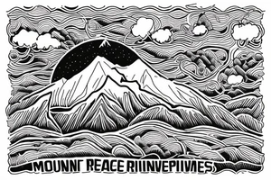 Mountain with river to show peace in my life tattoo idea