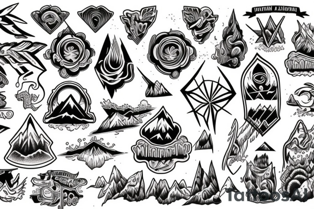 mountain and rivers tattoo idea