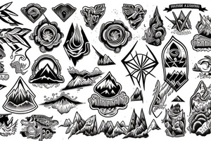mountain and rivers tattoo idea