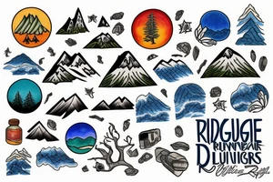 Blue ridge mountain and rivers tattoo idea