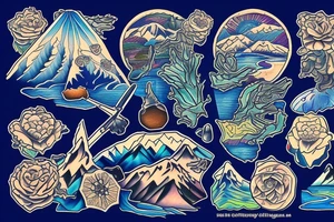 Blue ridge mountain and rivers tattoo idea