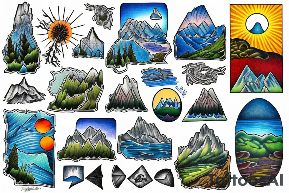 Blue ridge mountain and rivers tattoo idea