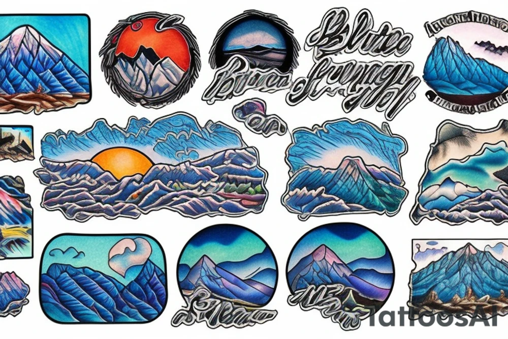 Blue ridge mountain and rivers tattoo idea