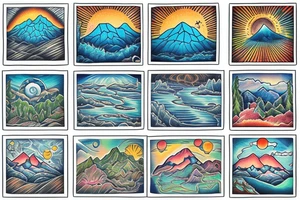 Blue ridge mountain and rivers tattoo idea
