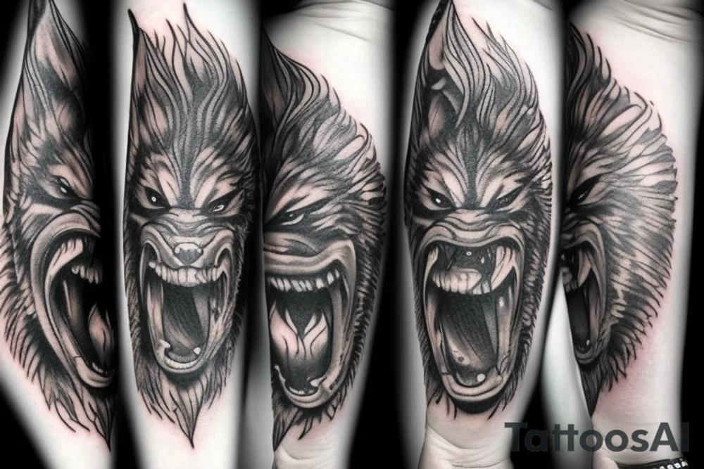 flame fenrir tattoo idea