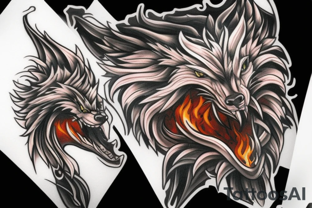 flame fenrir tattoo idea